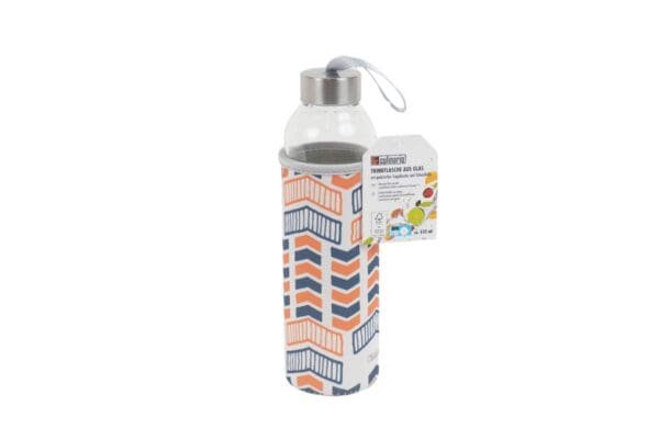 Trinkflasche aus Glas mit Neoprenhülle 0.55l Orange