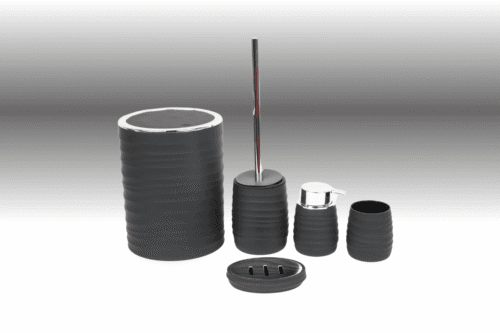 Badezimmer- Zubehör-Set  Schwarz