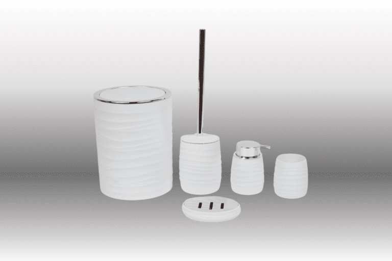 Badezimmer- Zubehör-Set Weiss