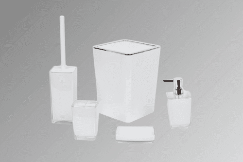Badezimmer- Zubehör-Set / 5-tlg Weiss