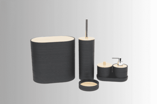 Badezimmer 6-teiliges Set - Schwarz