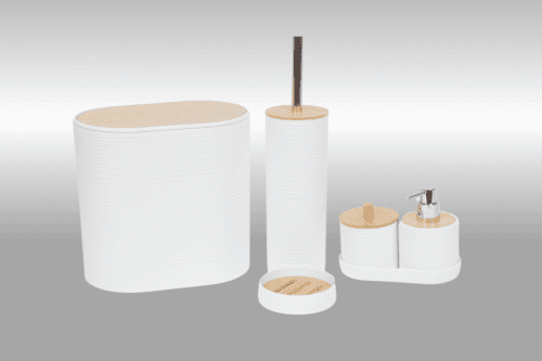 Badezimmer 6-teiliges Set - Weiss