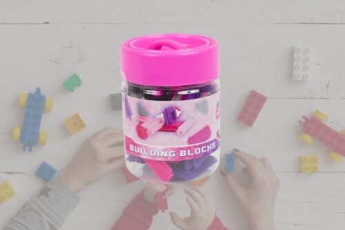 Bauklötze mit Borsten, 100tlg Pink