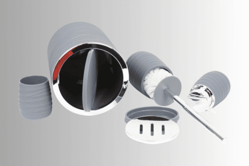 Badezimmer- Zubehör-Set  Grau
