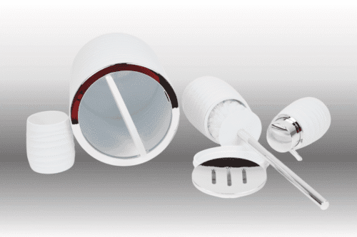 Badezimmer- Zubehör-Set Weiss