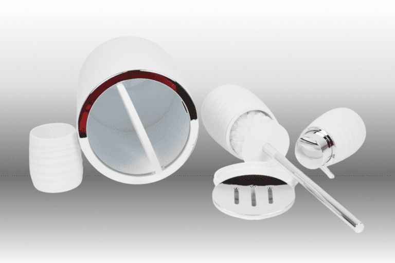 Badezimmer- Zubehör-Set Weiss