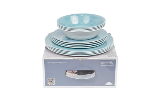 Melamin Geschirr Set 12 Teile für 4 Personen