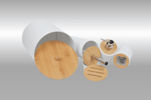 Badezimmer- Zubehör-Set 5-tlg Weiss