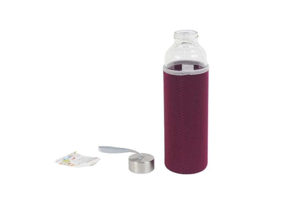 Trinkflasche aus Glas mit Neoprenhülle 0.55l Rot - Image 3
