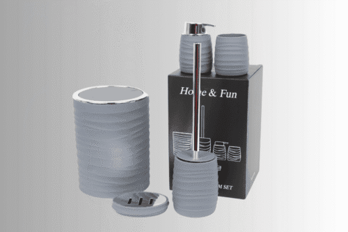 Badezimmer- Zubehör-Set  Grau