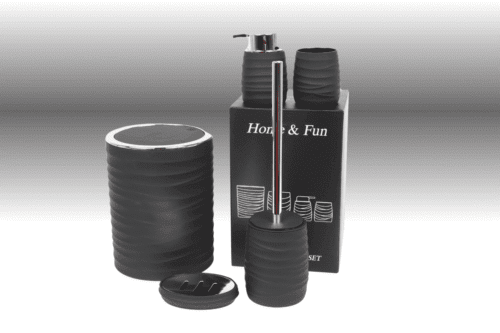 Badezimmer- Zubehör-Set  Schwarz