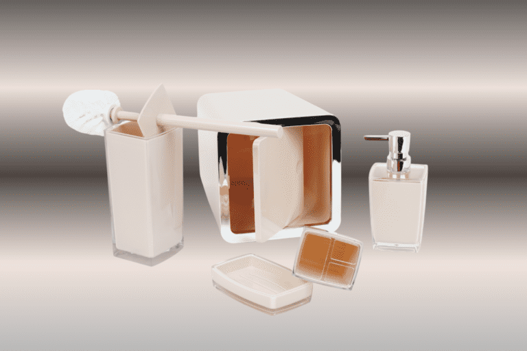 Badezimmer- Zubehör-Set / 5-tlg Beige