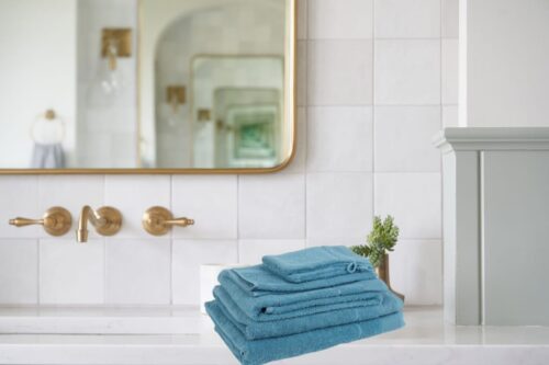 Hochwertige Frottierwäsche – Aqua-blau