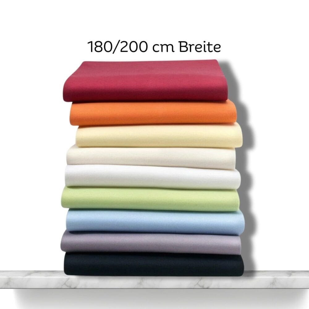 Fixleintuch / Spannbettlaken 180/200 × 200 cm – in 16 Farben