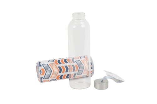 Trinkflasche aus Glas mit Neoprenhülle 0.55l Orange
