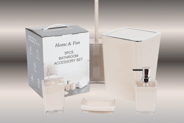 Badezimmer- Zubehör-Set / 5-tlg Beige
