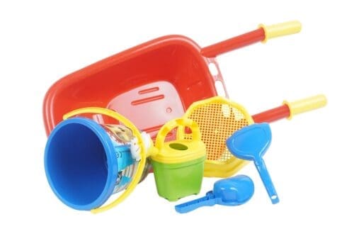 Schubkarre mit Sandspielzeug Set 6-teilg