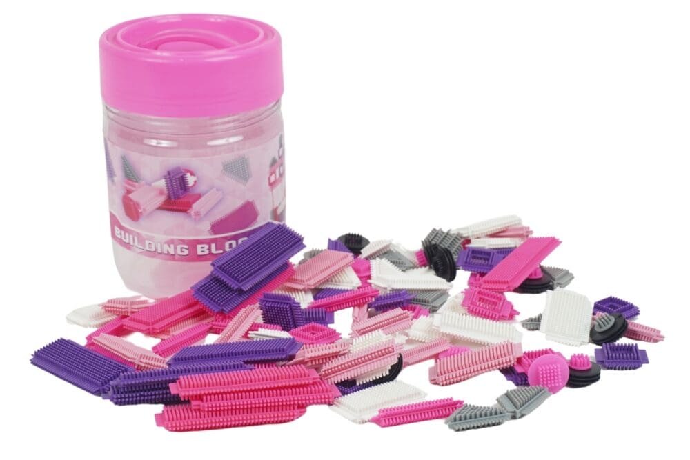 Bauklötze mit Borsten, 100tlg Pink - Image 4