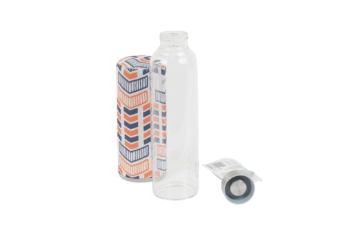 Trinkflasche aus Glas mit Neoprenhülle 0.55l Orange
