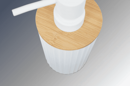 Badset 6-teilig Kunststoff weiss/Bambus