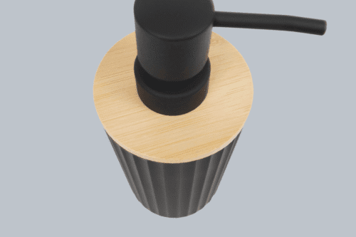 Badset 6-teilig Kunststoff schwarz/Bambus