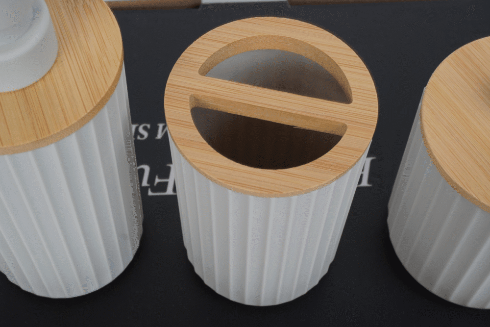 Badset 6-teilig Kunststoff beige/Bambus - Image 5
