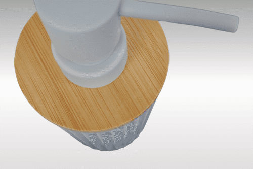 Badset 6-teilig Kunststoff beige/Bambus