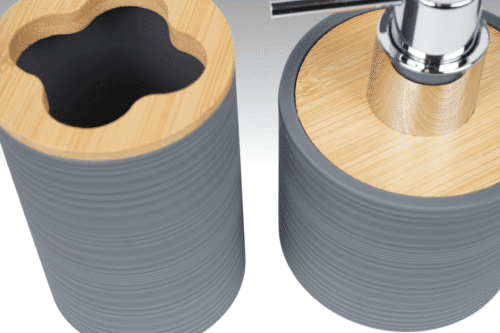 Badezimmer- Zubehör-Set 5-tlg Grau