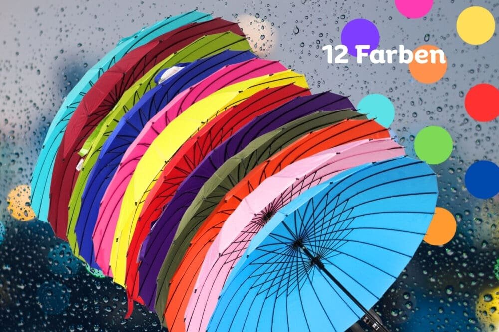 Hochwertiger 24-Rippen-Regenschirm - 12 Farben
