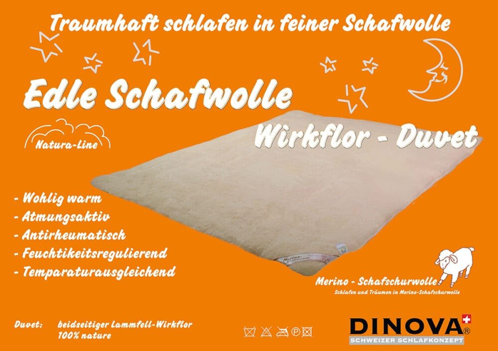 Edle Schafwolle Wirkflor Duvet