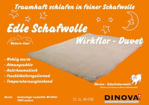 Edle Schafwolle Wirkflor Duvet