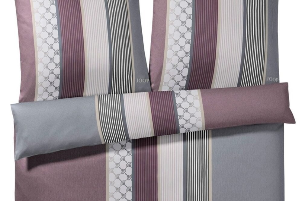 JOOP! Cornflower Stripes Deep Wine Satin Bettwäsche