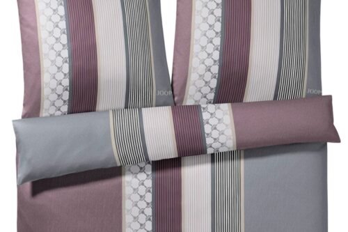 JOOP! Cornflower Stripes Deep Wine Satin Bettwäsche