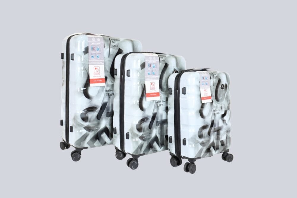 Hartschalenkoffer Set TSA Schloss – Just Life Design – 3 Grössen, Grau
