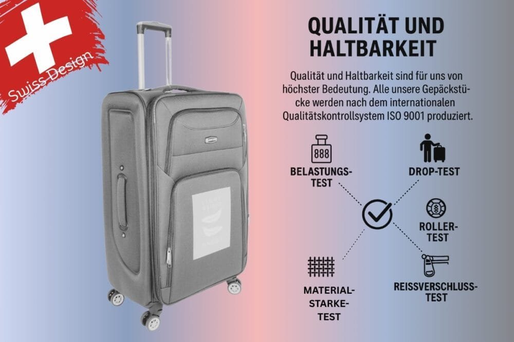 Weichschale Koffer 4er Set – Just Life San Francisco Design | 4 Grössen, 4 Farben