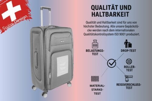 Weichschale Koffer 4er Set – Just Life San Francisco Design | 4 Grössen, 4 Farben