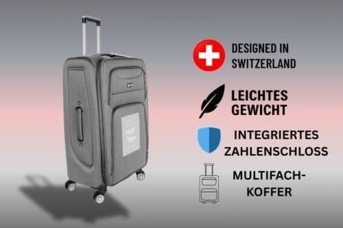 Weichschale Koffer 4er Set – Just Life San Francisco Design | 4 Grössen, 4 Farben