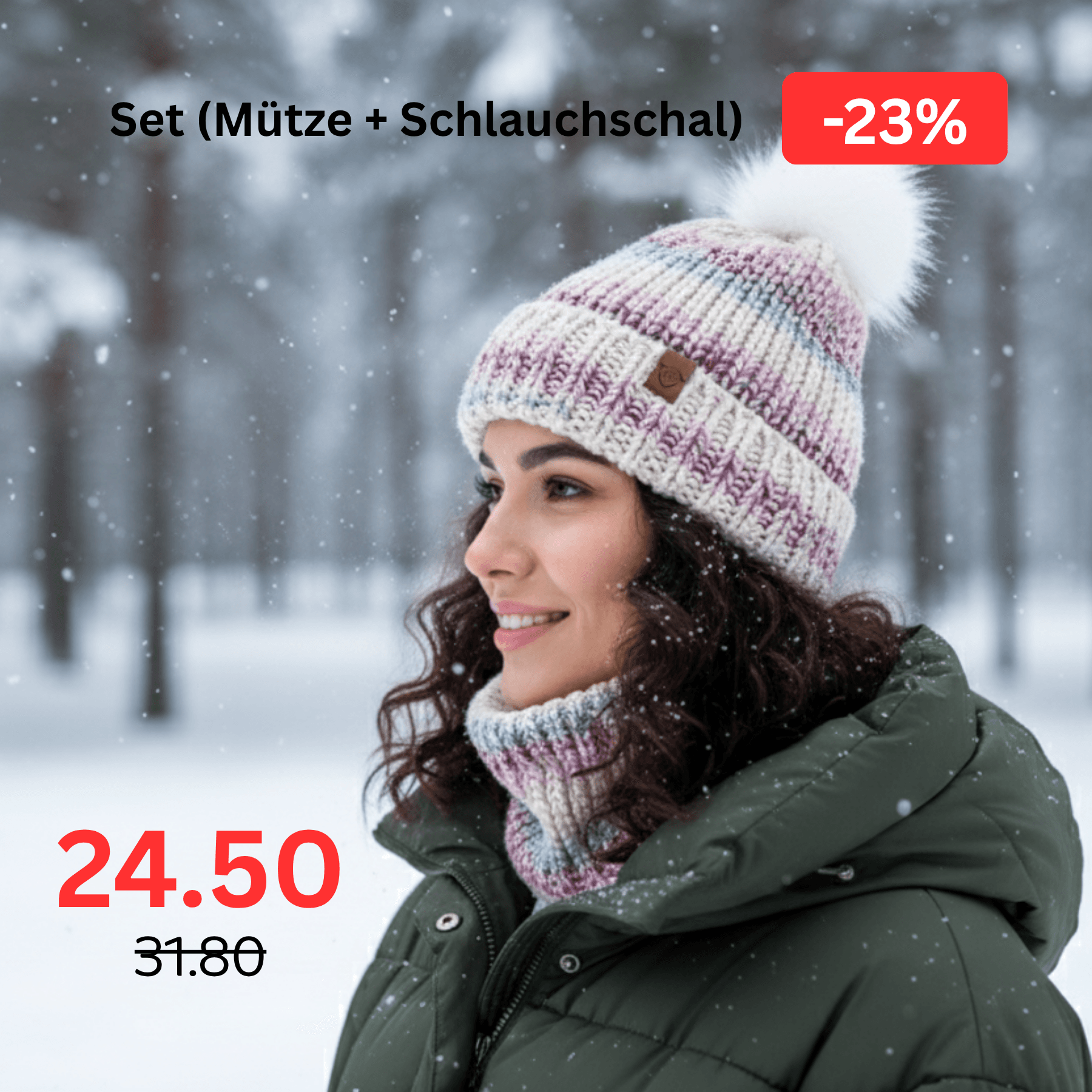 Just Life Strickmütze und Schlauchschal Winterset
