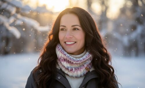 Just Life Schlauchschal Farbverlauf Creme Rosa Hellblau