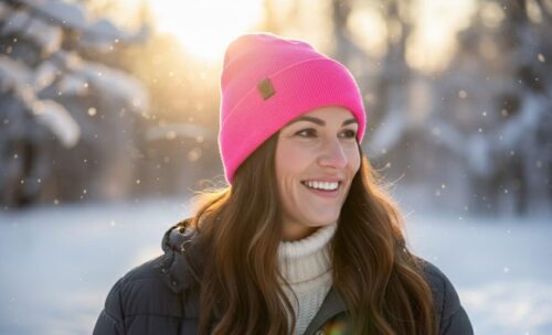 Just Life Beanie Pink – modische Strickmütze für kalte Tage