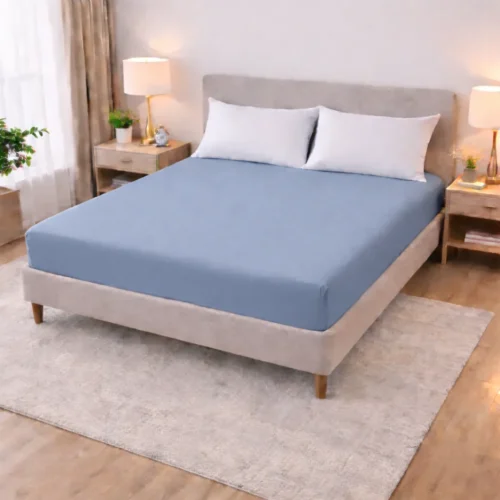 Jersey Fixleintuch Bellissima Home aus 100% Baumwolle in Hellblau, faltenfrei und passgenau