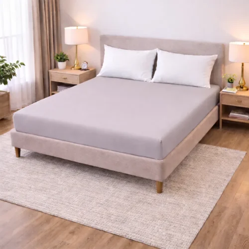 Jersey Fixleintuch Bellissima Home aus 100% Baumwolle in Stein, faltenfrei und passgenau