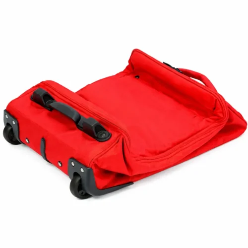 Faltbarer Trolley Reisetasche 55cm – Leichter roter Koffer mit Rollen & Teleskopgriff